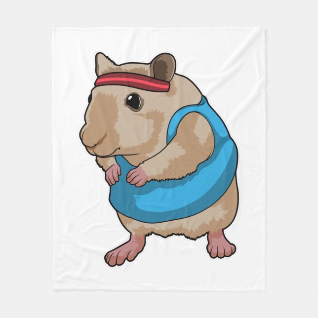 Maus als Runner mit Headband Fleecedecke (Vorderseite)