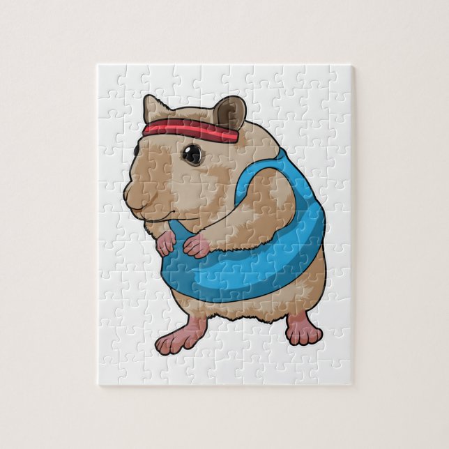 Maus als Runner mit Headband Puzzle (Vertikal)