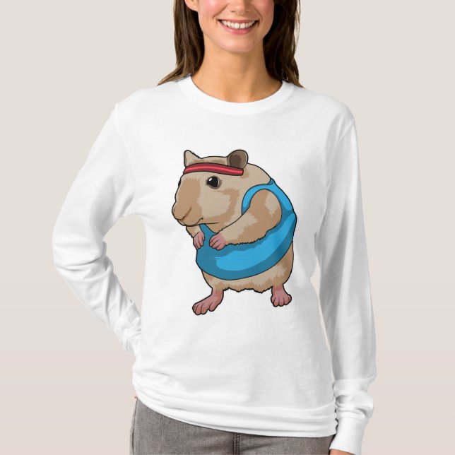 Maus als Runner mit Headband T-Shirt (Vorderseite)
