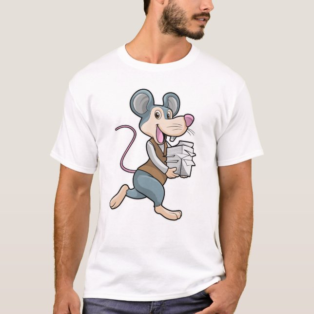 Maus als Sekretär mit Papier T-Shirt (Vorderseite)