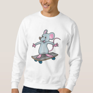 Maus als Skater mit Skateboard Sweatshirt