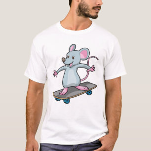 Maus als Skater mit Skateboard T-Shirt