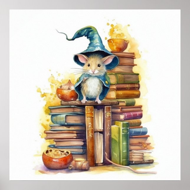 Maus auf Büchern 5 Poster (Vorne)