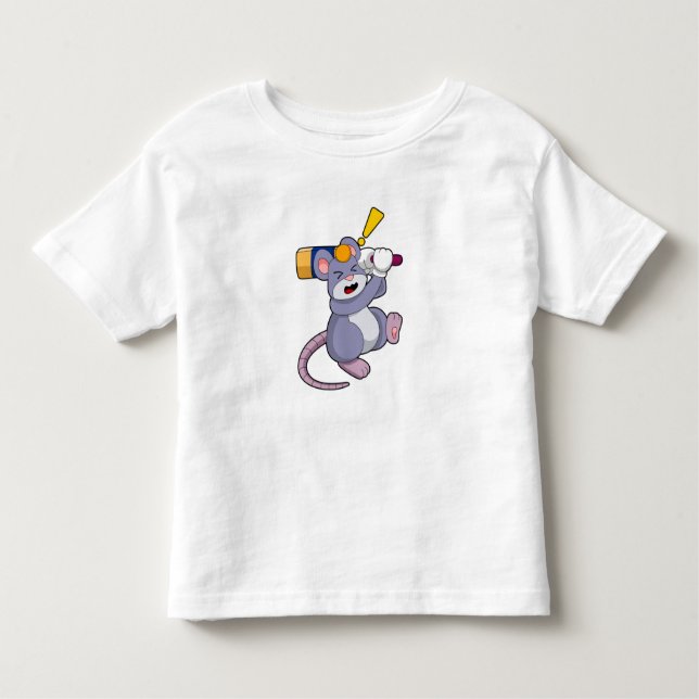 Maus auf Cricket mit Cricket-Fledermaus Kleinkind T-shirt (Vorderseite)