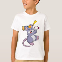 Maus auf Cricket mit Cricket-Fledermaus