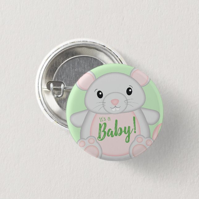 Maus Baby Dusche Button (Vorne & Hinten)