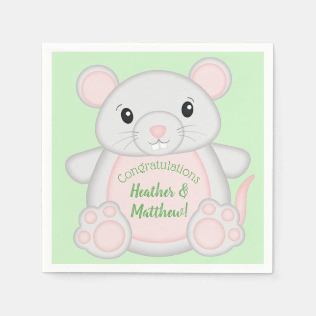 Maus Baby Dusche Serviette (Vorderseite)