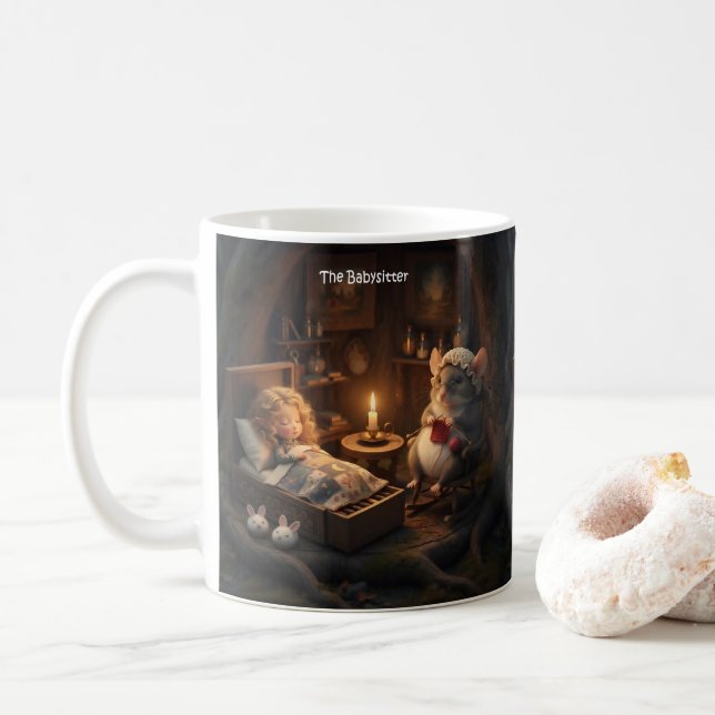 Maus-Babysitter Kaffeetasse (Mit Donut)