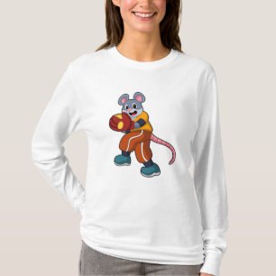 Maus bei Baseball mit Baseball-Handschuh T-Shirt