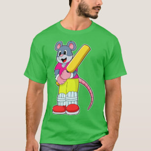 Maus bei Cricket mit Cricket-Fledermaus3 T-Shirt