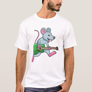 Maus bei Musik mit Gitarre T-Shirt