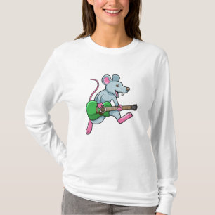 Maus bei Musik mit Gitarre T-Shirt