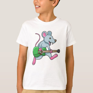 Maus bei Musik mit Gitarre T-Shirt