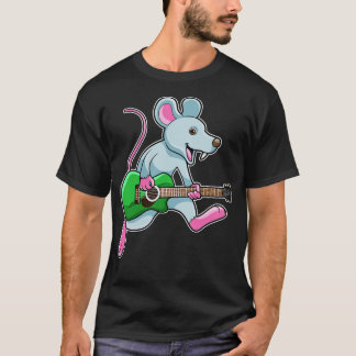 Maus bei Musik mit Gitarre T-Shirt