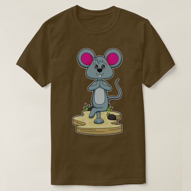 Maus bei Yoga-Fitness T-Shirt (Design vorne)