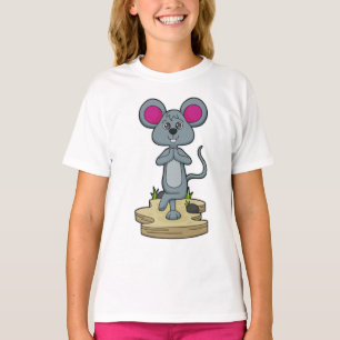 Maus bei Yoga-Fitness T-Shirt