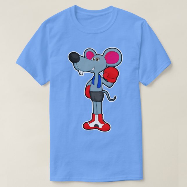 Maus beim Boxen mit Boxhandschuhen 2 T-Shirt (Design vorne)