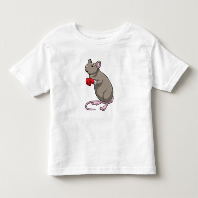 Maus beim Boxen mit Boxhandschuhen Kleinkind T-shirt (Vorderseite)