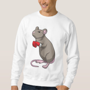 Maus beim Boxen mit Boxhandschuhen Sweatshirt