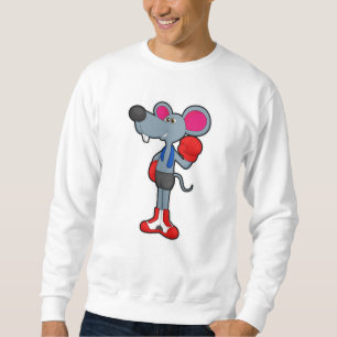 Maus beim Boxen mit Boxhandschuhen Sweatshirt