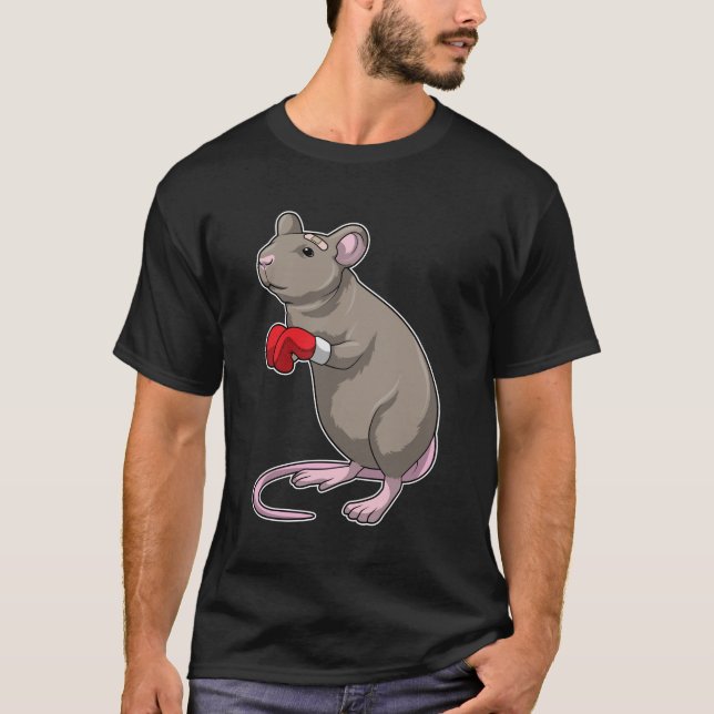 Maus beim Boxen mit Boxhandschuhen T-Shirt (Vorderseite)