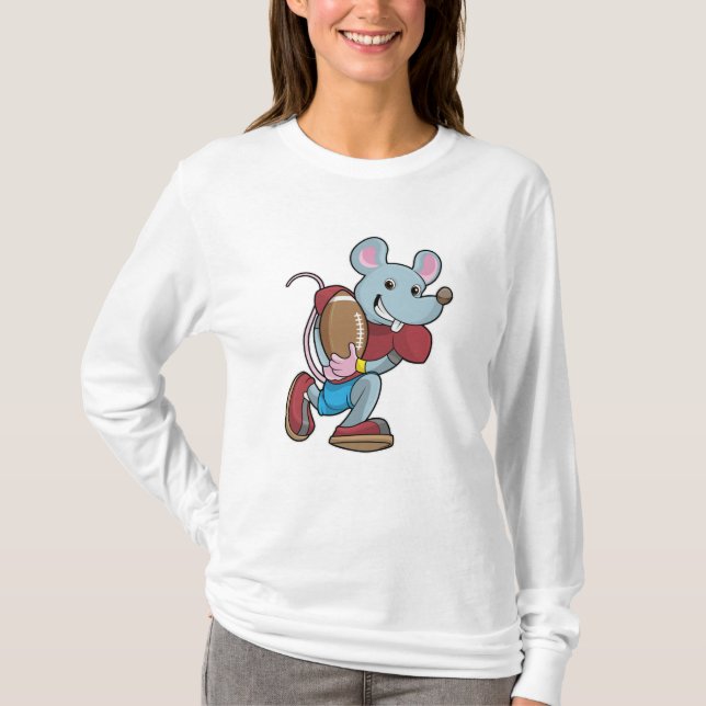 Maus beim Fußball mit Ausrüstung T-Shirt (Vorderseite)