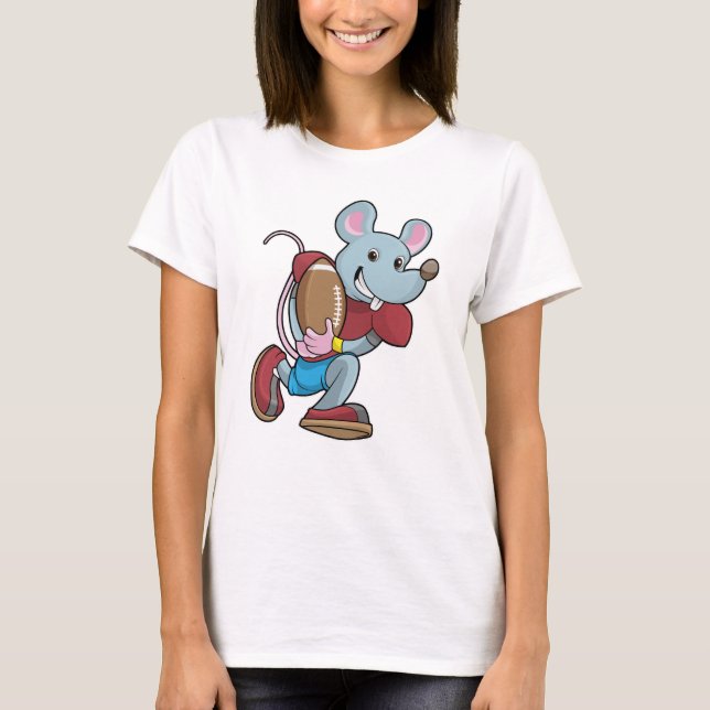 Maus beim Fußball mit Ausrüstung T-Shirt (Vorderseite)