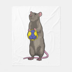 Maus beim Handball Fleecedecke