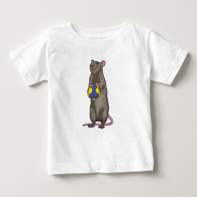 Maus beim Handball Sport Baby T-shirt (Vorderseite)