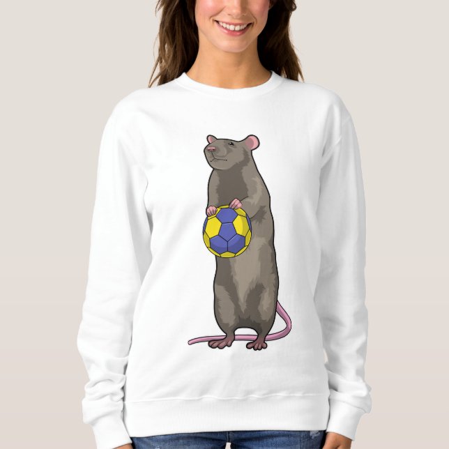 Maus beim Handball Sport Sweatshirt (Vorderseite)