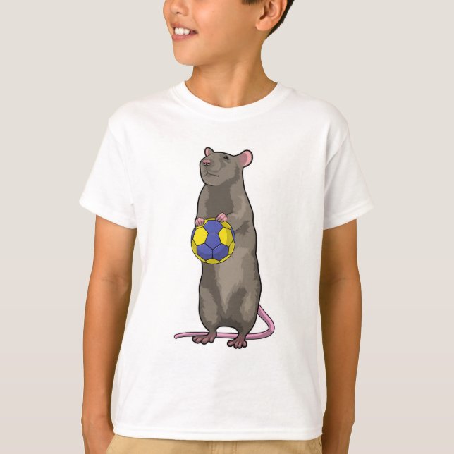 Maus beim Handball Sport T-Shirt (Vorderseite)