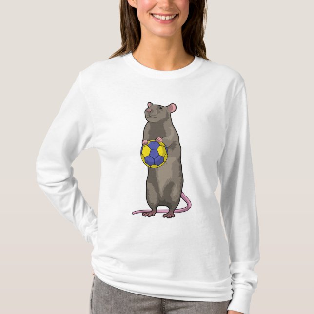 Maus beim Handball Sport T-Shirt (Vorderseite)