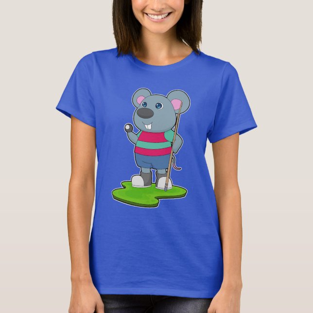 Maus Billiard Queue T-Shirt (Vorderseite)