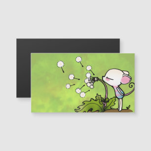 Maus blasen auf Dandelion Magnetkarte