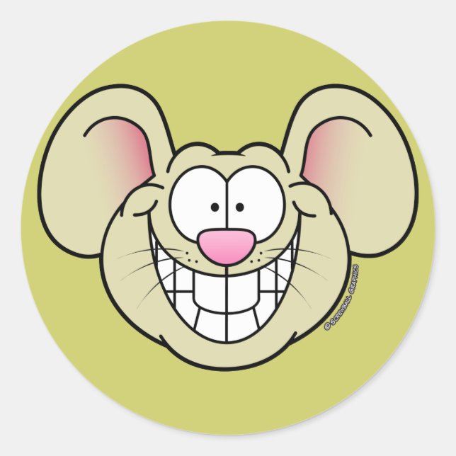Maus (Braun) Aufkleber (Vorderseite)