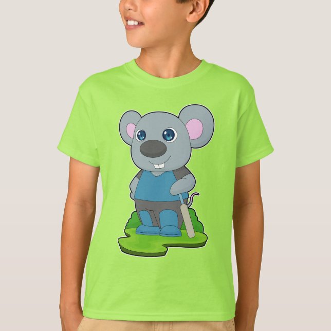 Maus-Cricket-Schläger T-Shirt (Vorderseite)