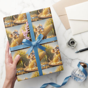 Maus essen Mais auf dem Cob Geschenkpapier