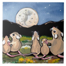 Maus-Familie Moon 6" Fliesentrippe Fliese