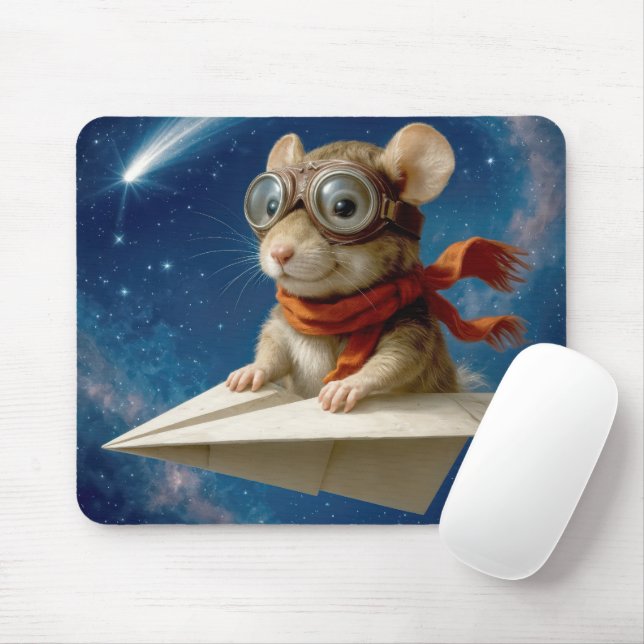 Maus Flug eines Papierflugzeugs Mousepad (Mit Mouse)
