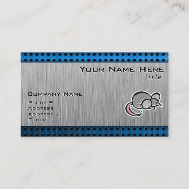 Maus; Gebürsteter Metallblick Visitenkarte (Vorderseite)