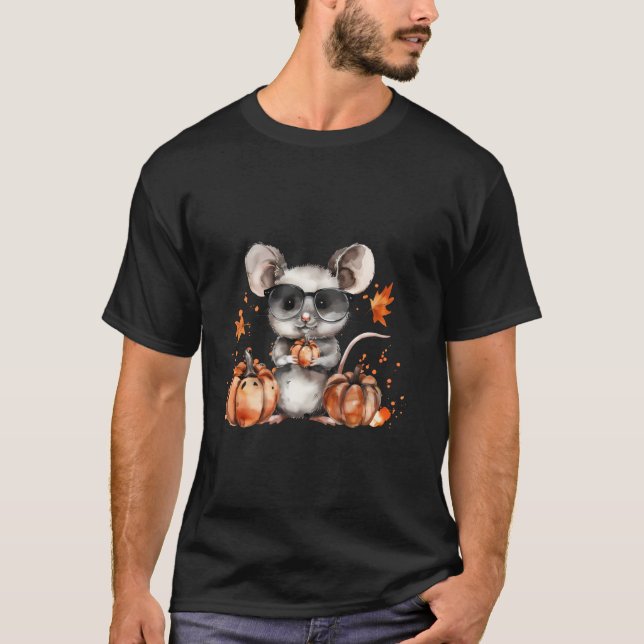 Maus Halloween Artwork Pumpkin Trick oder Treat Au T-Shirt (Vorderseite)