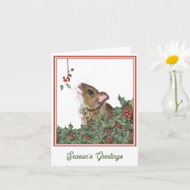 Maus, Holly, Mistletoe Festivals Saisonkarte Karte