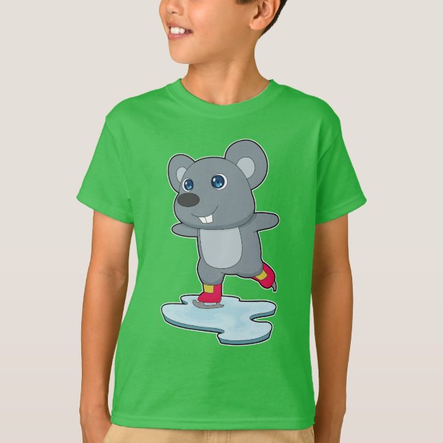 Maus Ice Skaten Ice Skate T-Shirt (Vorderseite)