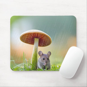 Maus im Regen Mousepad