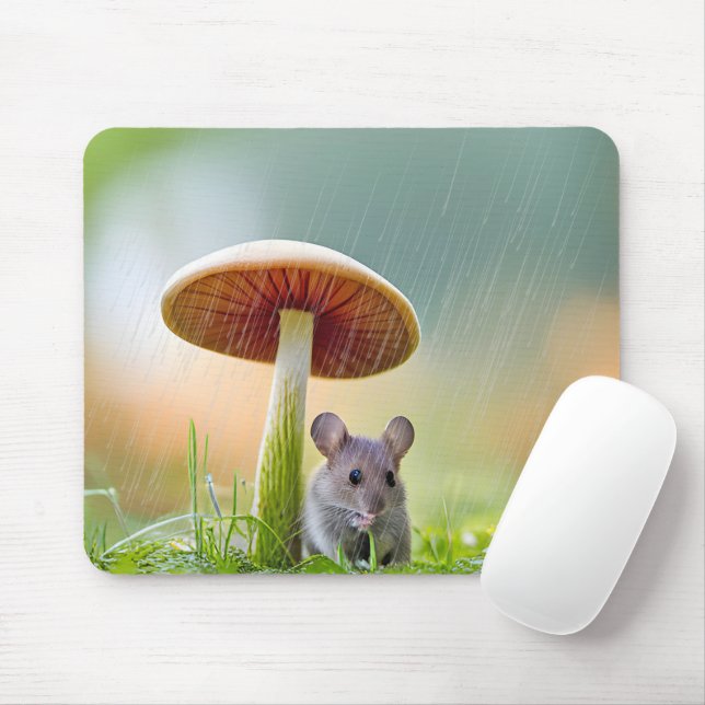Maus im Regen Mousepad (Mit Mouse)