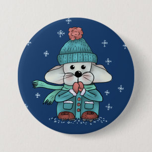 Maus im Schnee Button