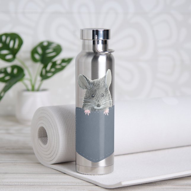 Maus in Blue Jean Pocket Trinkflasche (Yoga)