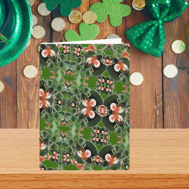 Maus in Clover Kaleidoscope St. Patrick's Day Karte (Mouse in Clover Kaleidoscope St. Patrick's Day Card)