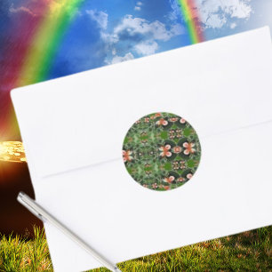 Maus in Clover Kaleidoscope St. Patrick's Day Runder Aufkleber