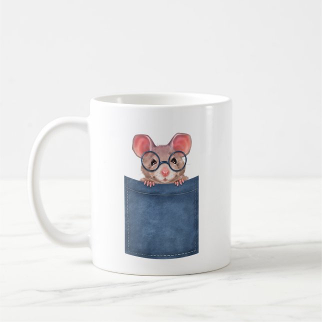 Maus in der Tasche Kaffeetasse (Links)